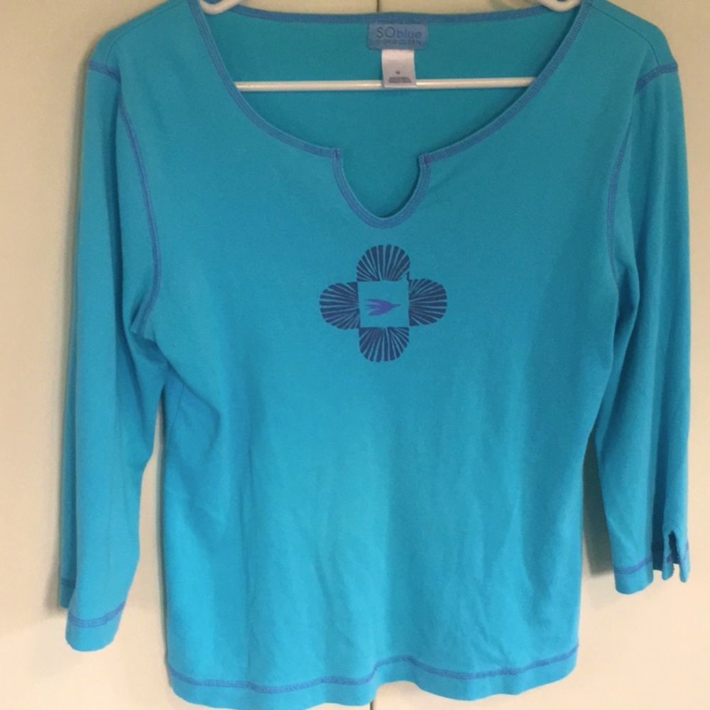 Sigrid Olsen SO blue top